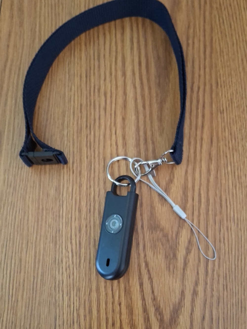 Black Keychain Alarm with Lanyard